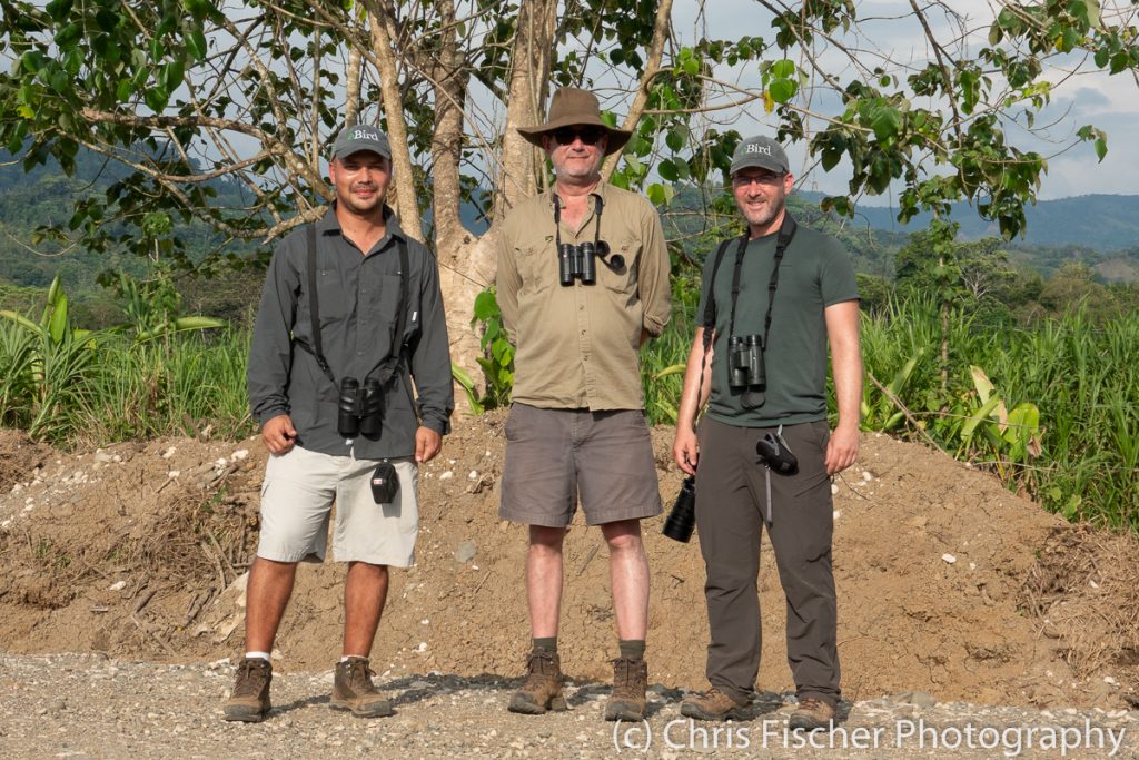 Daniel Hernandez, Andrew Vallely & Chris Fischer at the Ciudad Neily rice fields